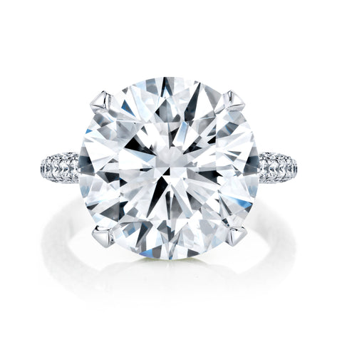Round Cut 9.30 ct Platinum Diamond Engagement Ring (Pre-Order)