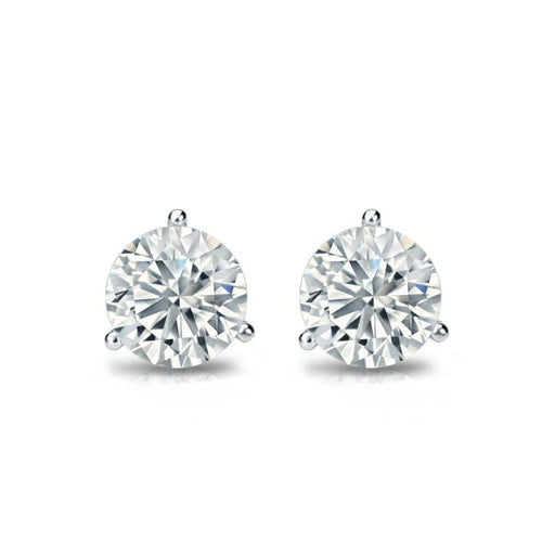 Manfredi Jewels Jewelry - Round Diamond 18K White Gold 2.07Ct Stud Earrings