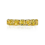 Manfredi Jewels Eternity Bands - Square Cushion Cut 7.54 ct 18K Yellow Gold Diamond Band Ring