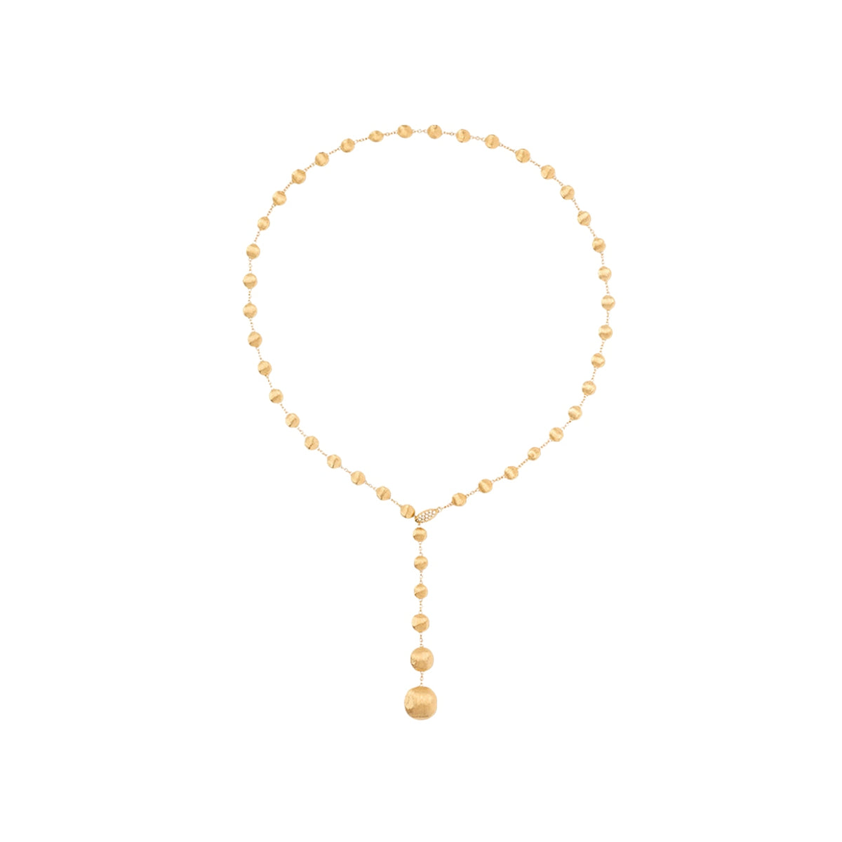 Marco Bicego Jewelry - Africa 18K Yellow Gold Diamond Pave Clast Lariat Necklace | Manfredi Jewels