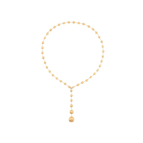 Marco Bicego Jewelry - Africa 18K Yellow Gold Diamond Pave Clast Lariat Necklace | Manfredi Jewels