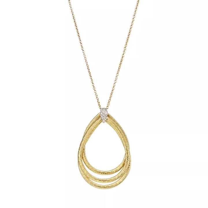Marco Bicego Jewelry - Cairo 18K Yellow Gold Medium Woven Diamond Pendant | Manfredi Jewels