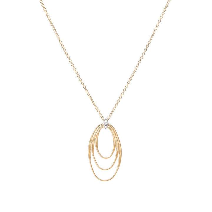 Marco Bicego Jewelry - Marrakech Onde 18K Yellow Gold & Diamond Concentric Small Pendant Necklace | Manfredi Jewels
