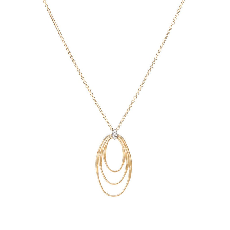 Marco Bicego Jewelry - Marrakech Onde 18K Yellow Gold & Diamond Concentric Small Pendant Necklace | Manfredi Jewels