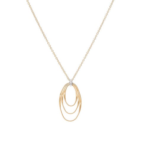 Marrakech Onde 18K Yellow Gold & Diamond Concentric Small Pendant Necklace