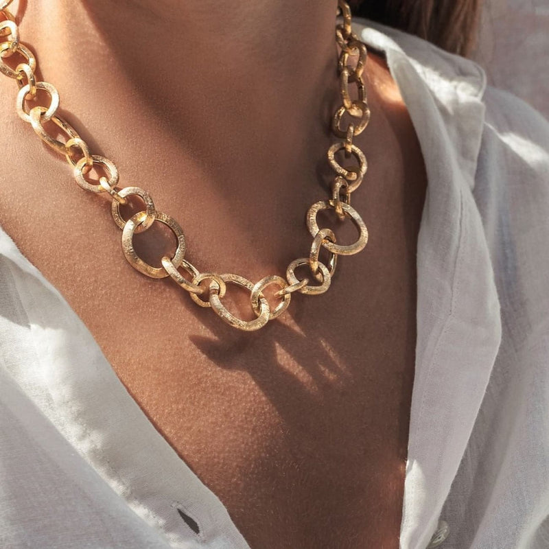 Marco Bicego Jewelry - Jaipur 18K Yellow Gold Medium Gauge Link Necklace | Manfredi Jewels