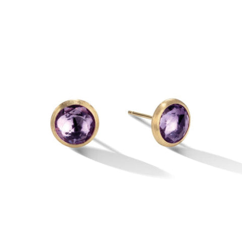 Jaipur Color 18K Yellow Gold Amethyst Stud Earrings