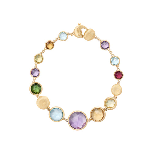 Marco Bicego Jewelry - Jaipur Color 18K Yellow Gold Graduated Single Strand Mixed Gemstone Bracelet | Manfredi Jewels