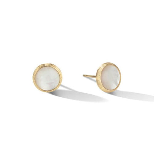 Marco Bicego Jewelry - Jaipur Color 18K Yellow Gold Mother of Pearl Stud Earrings | Manfredi Jewels