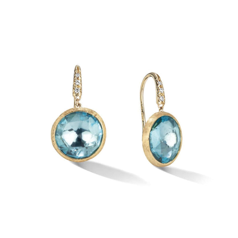Marco Bicego Jewelry - Jaipur Color 18K Yellow Gold Topaz Small Drop Diamond Earrings | Manfredi Jewels