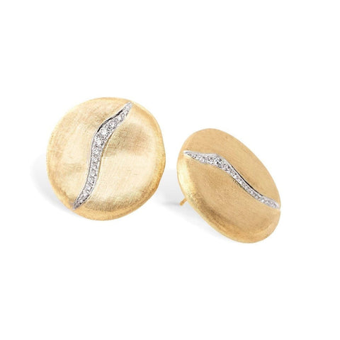 Jaipur Large Disk Diamond 18K Yellow Gold Earrings