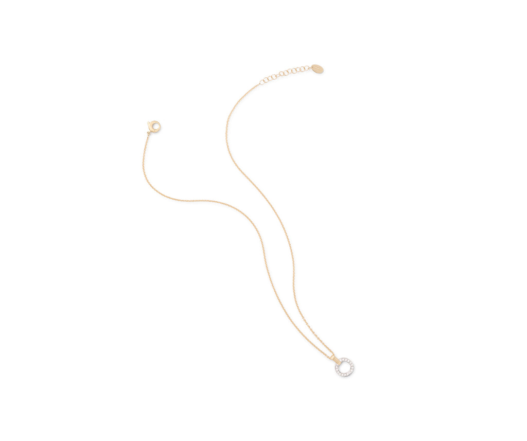 Marco Bicego Jewelry - Jaipur Link 18K Yellow & White Gold Flat-Link Diamond Pendant Necklace | Manfredi Jewels