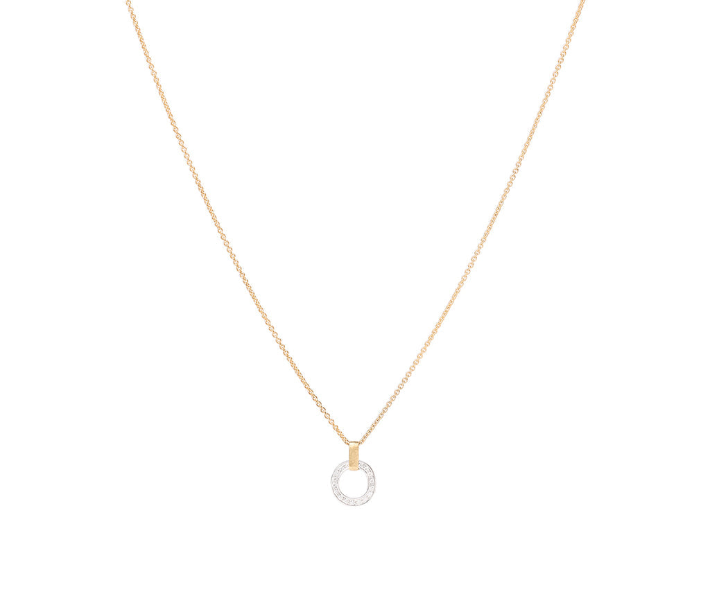 Marco Bicego Jewelry - Jaipur Link 18K Yellow & White Gold Flat-Link Diamond Pendant Necklace | Manfredi Jewels