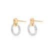 Marco Bicego Jewelry - Jaipur Link 18K Yellow & White Gold Flat - Link Diamond Stud Earrings | Manfredi Jewels