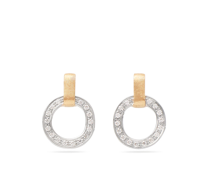 Marco Bicego Jewelry - Jaipur Link 18K Yellow & White Gold Flat-Link Diamond Stud Earrings | Manfredi Jewels