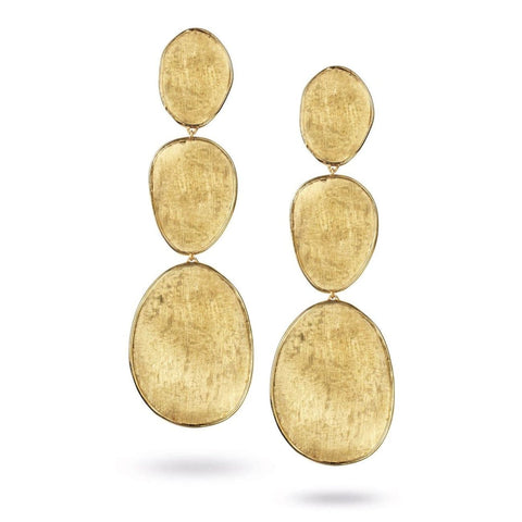 Large Triple 18K Yellow Gold Drop Earrings