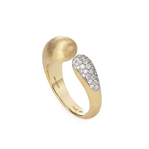 Marco Bicego Jewelry - Lucia 18K Yellow & White Gold Legàmi Kissing Diamond Ring | Manfredi Jewels