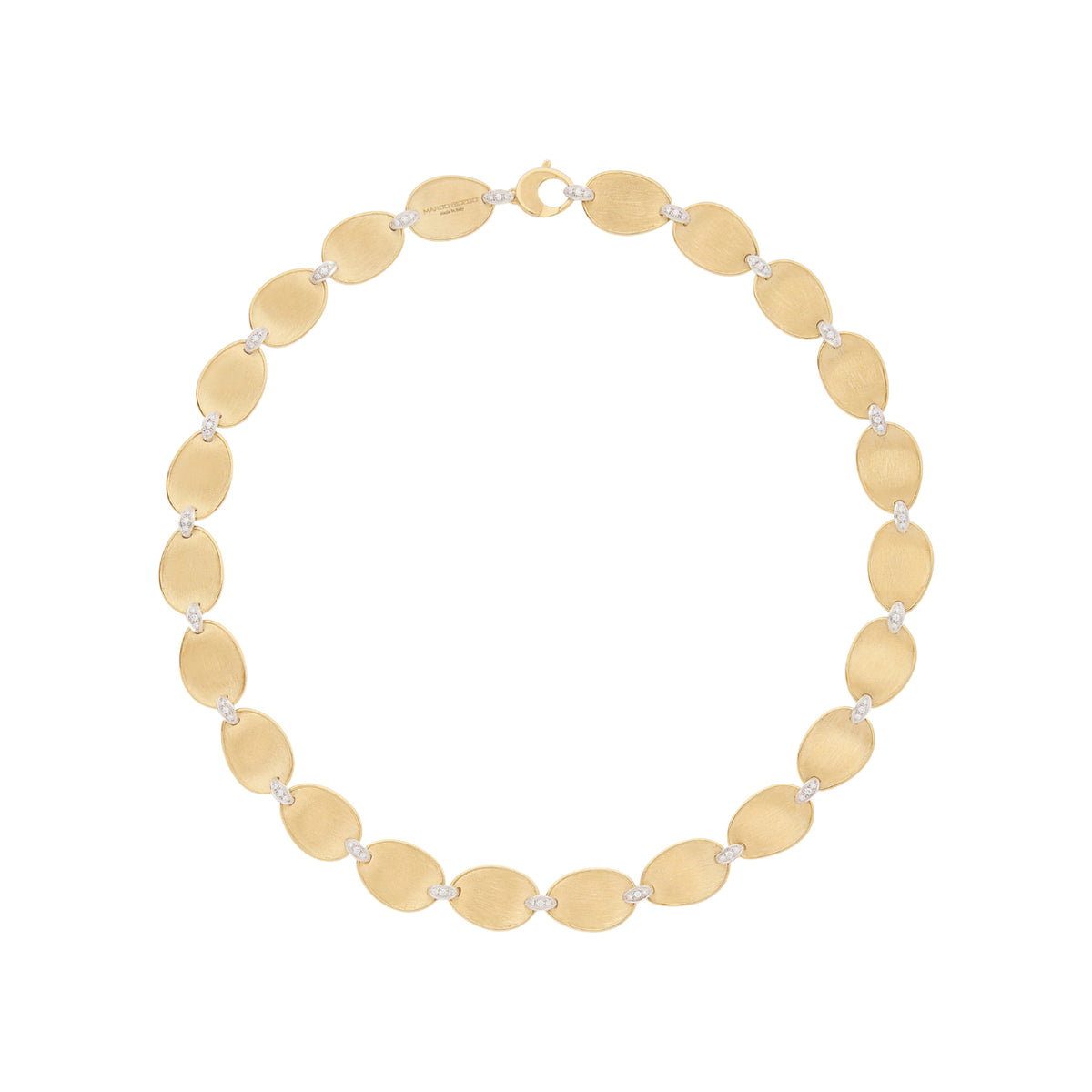 Marco Bicego Jewelry - Lunaria 18K Yellow Gold Collar Necklace with Diamond Accents | Manfredi Jewels