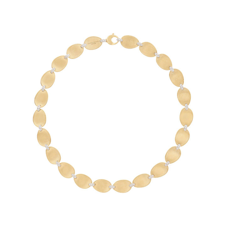 Marco Bicego Jewelry - Lunaria 18K Yellow Gold Collar Necklace with Diamond Accents | Manfredi Jewels