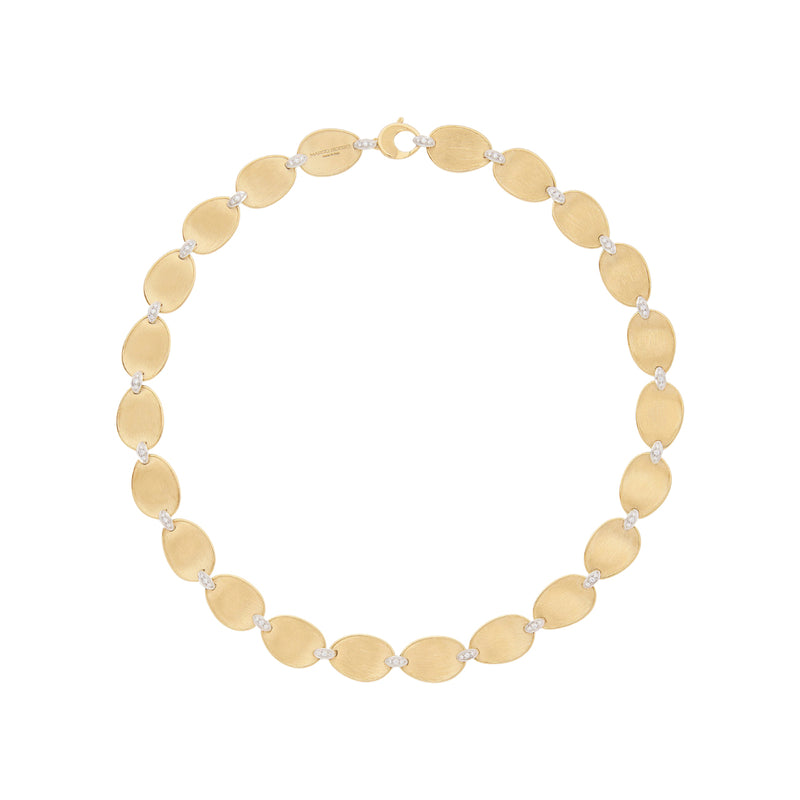 Marco Bicego Jewelry - Lunaria 18K Yellow Gold Collar Necklace with Diamond Accents | Manfredi Jewels