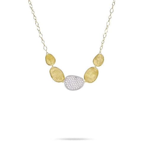 Marco Bicego Jewelry - Lunaria 18K Yellow Gold Diamond Graduated Half Collar Necklace | Manfredi Jewels