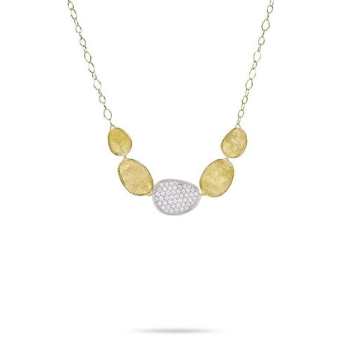 Marco Bicego Jewelry - Lunaria 18K Yellow Gold Diamond Graduated Half Collar Necklace | Manfredi Jewels
