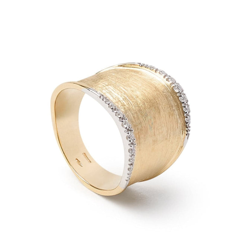 Marco Bicego Jewelry - Lunaria 18K Yellow Gold & Diamond Medium Ring | Manfredi Jewels