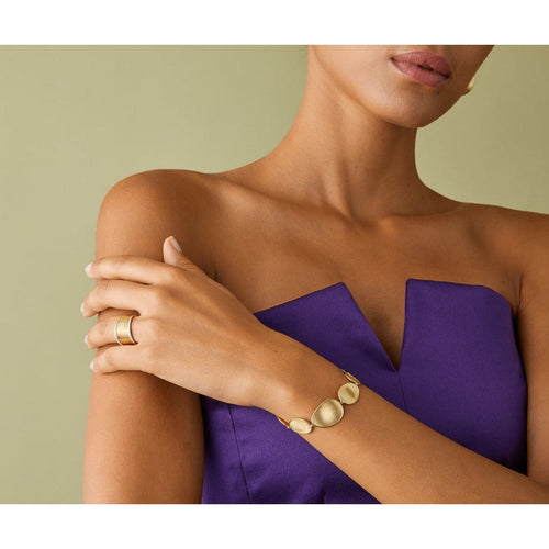 Marco Bicego Jewelry - Lunaria 18K Yellow Gold Graduated Medium Bracelet | Manfredi Jewels