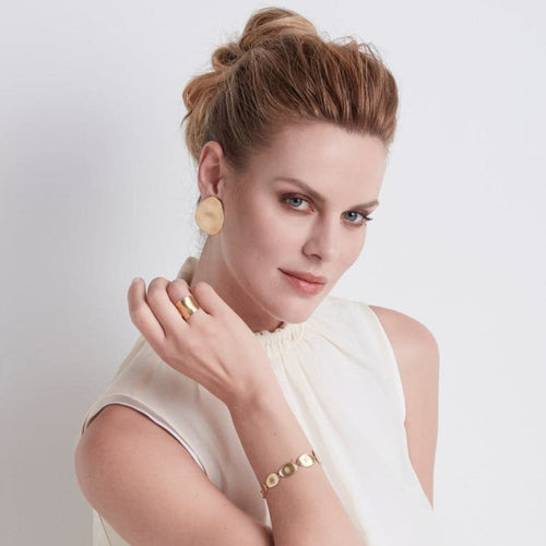 Marco Bicego Jewelry - Lunaria 18K Yellow Gold Large Stud Earrings | Manfredi Jewels