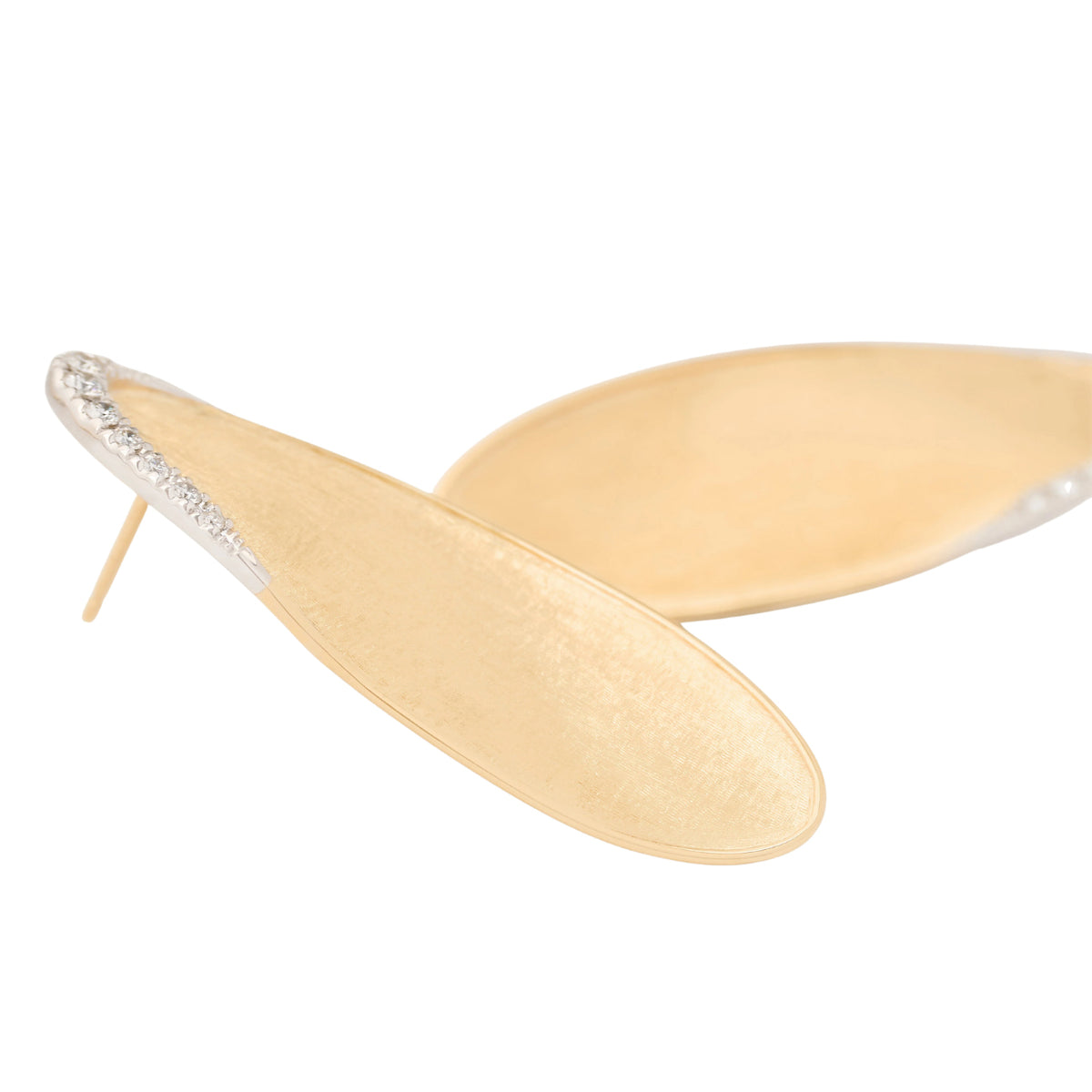 Marco Bicego Jewelry - Lunaria 18K Yellow Gold Medium Statement Stud Earrings with Diamond Pavé | Manfredi Jewels