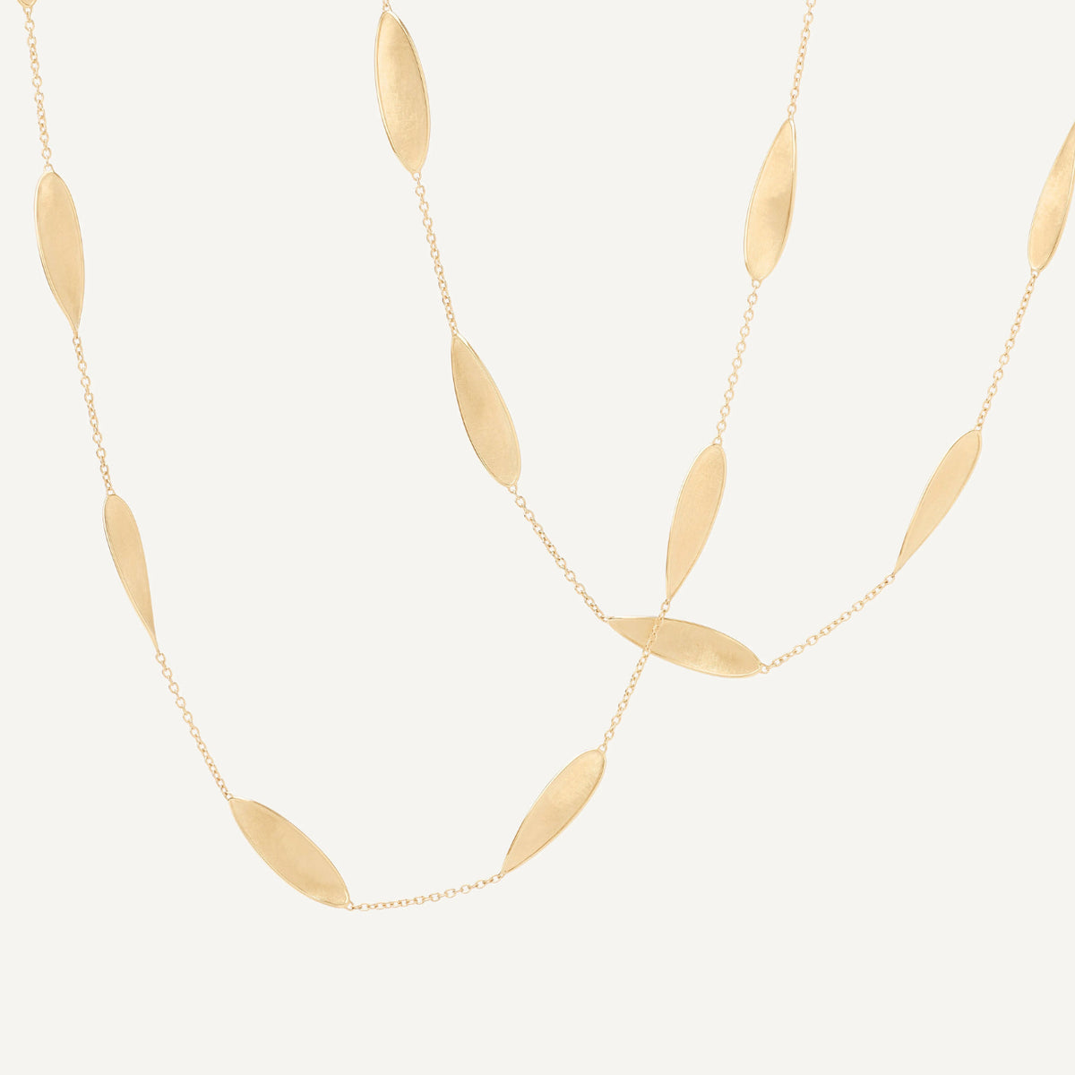 Marco Bicego Jewelry - Lunaria 18K Yellow Gold Station Long Necklace | Manfredi Jewels