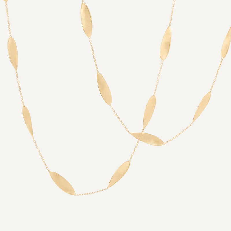 Marco Bicego Jewelry - Lunaria 18K Yellow Gold Station Long Necklace | Manfredi Jewels