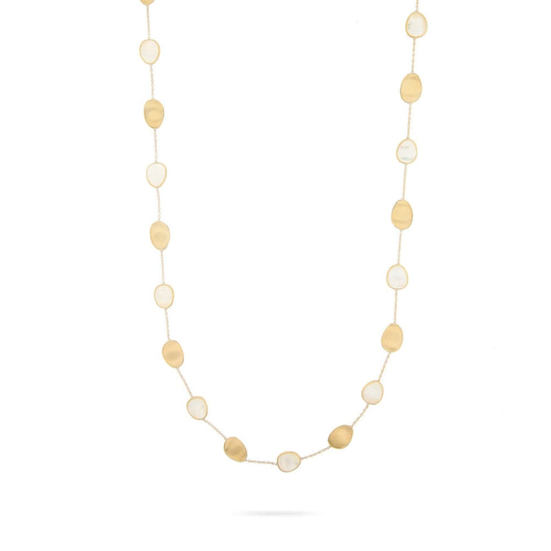 Marco Bicego Jewelry - Lunaria 18K Yellow Gold White Mother of Pearl Long Necklace | Manfredi Jewels