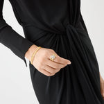 Marco Bicego Jewelry - Marrakech 18K Yellow Gold 5-Strand Ring With Diamond Cluster | Manfredi Jewels