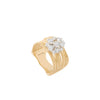 Marco Bicego Jewelry - Marrakech 18K Yellow Gold 5-Strand Ring With Diamond Cluster | Manfredi Jewels