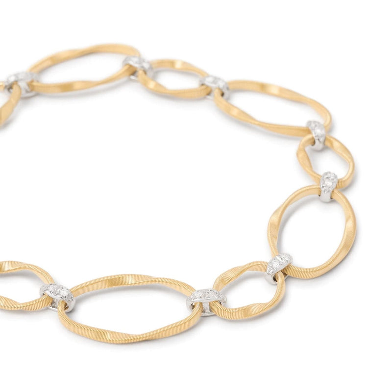 Marco Bicego Jewelry - Marrakech 18K Yellow Gold Flat Link Diamond Bracelet | Manfredi Jewels