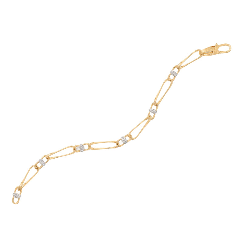 Marco Bicego Jewelry - Marrakech 18K Yellow Gold Twisted Coil Diamond Link Bracelet | Manfredi Jewels