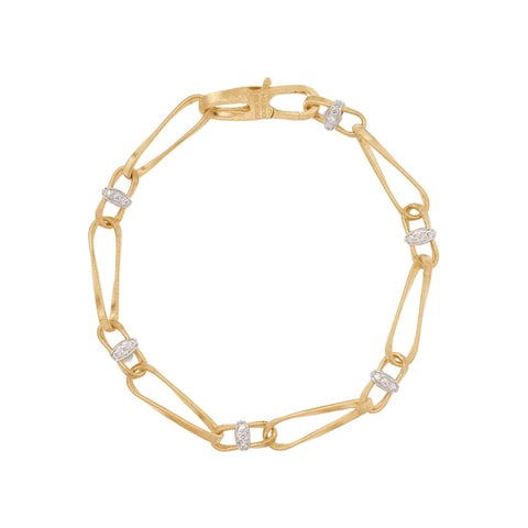 Marrakech 18K Yellow Gold Twisted Coil Diamond Link Bracelet