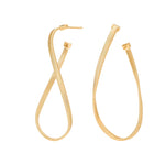 Marco Bicego Jewelry - Marrakech 18K Yellow Gold Twisted Irregular Medium Hoops Earrings | Manfredi Jewels