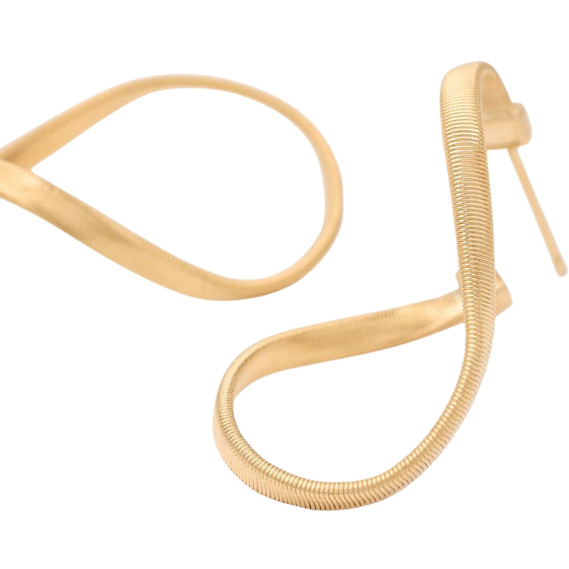 Marco Bicego Jewelry - Marrakech 18K Yellow Gold Twisted Irregular Small Hoops Earrings | Manfredi Jewels