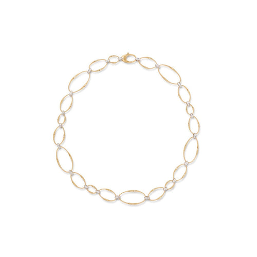 Marco Bicego Jewelry - Marrakech Onde 18K Yellow Gold & Diamond Flat Link Collar Necklace | Manfredi Jewels