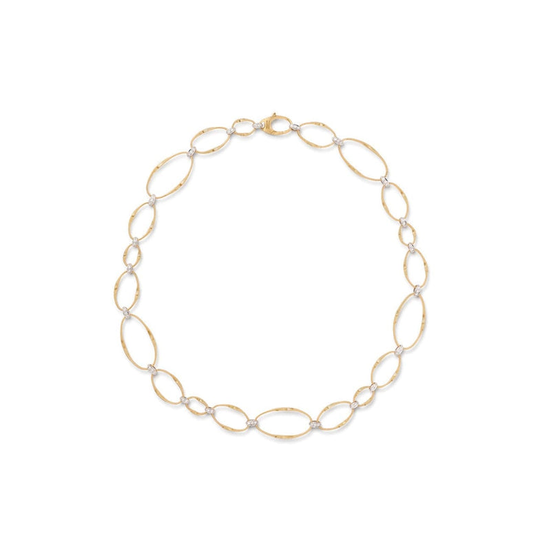 Marco Bicego Jewelry - Marrakech Onde 18K Yellow Gold & Diamond Flat Link Collar Necklace | Manfredi Jewels