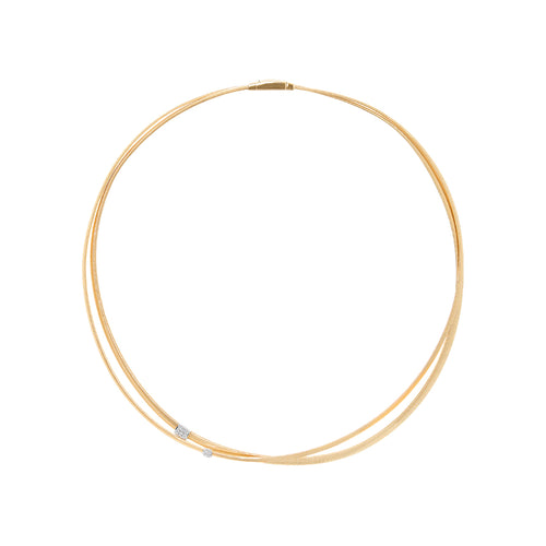 Marco Bicego Jewelry - Masai 18K Yellow Gold 2 Strand Diamond Station Collar Necklace | Manfredi Jewels