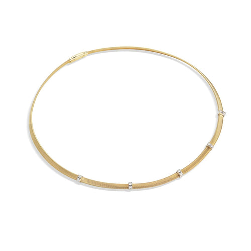 Marco Bicego Jewelry - Masai 18K Yellow Gold 5 Station Diamond Collar Necklace | Manfredi Jewels