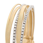 Marco Bicego Jewelry - Masai 18K Yellow Gold 5 - Strand Coil Diamond Pavé Bands Bracelet | Manfredi Jewels
