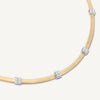Marco Bicego Jewelry - Masai 18K Yellow Gold Coil 5 Station Diamond Collar Necklace | Manfredi Jewels