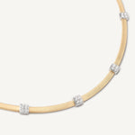 Marco Bicego Jewelry - Masai 18K Yellow Gold Coil 5 Station Diamond Collar Necklace | Manfredi Jewels