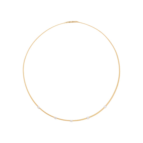 Marco Bicego Jewelry - Masai 18K Yellow Gold Coil 5 Station Diamond Collar Necklace | Manfredi Jewels