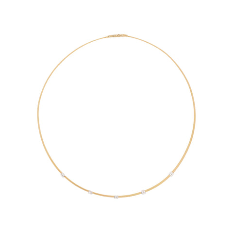 Masai 18K Yellow Gold Coil 5 Station Diamond Collar Necklace
