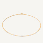 Marco Bicego Jewelry - Masai 18K Yellow Gold Coil 5 Station Diamond Collar Necklace | Manfredi Jewels